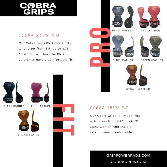 Cobra Grips Weight Lifting Gloves with Adjustable Neoprene Padded Wrist Wraps - Heavy Duty Alternative to Power Lifting Hooks for Deadlifts