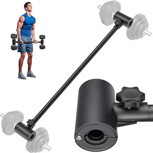 Kipika Adjustable Dumbbell to Barbell Converter - EZ Curling Bar Adapter - Versatile Weightlifting Equipment for Home Gym