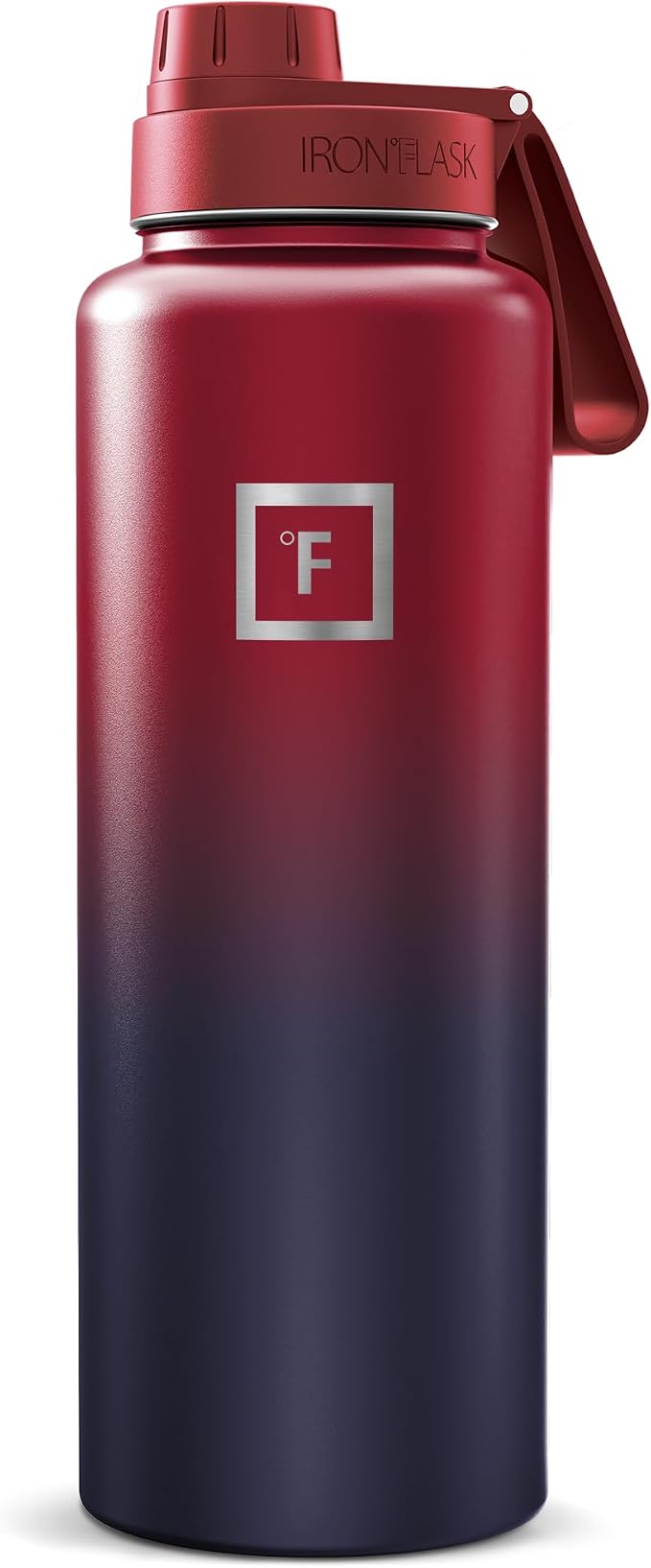 IRON °FLASK 40 oz Wide Mouth Water Bottle with Spout | Insulated Stainless Steel Sports Water Bottle with Leakproof Spout Lid - BPA Free, Cold 24 Hrs, Sweat Free (Dark Rainbow)