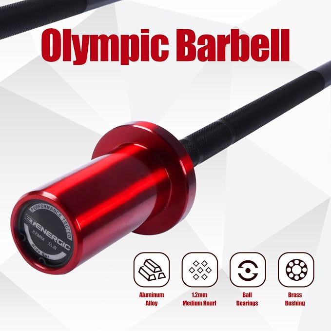 4FT 5LB Aluminum Kids Barbell, 70LB Capacity | Youth training bar with 22mm knurled grip, bearings, brass bushings, and 2-inch Olympic plate compatibility