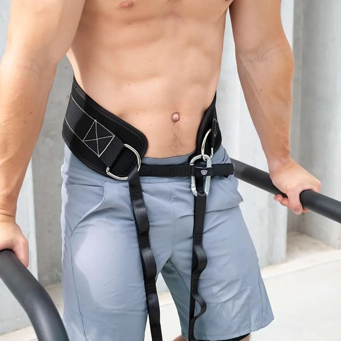 Dip Belt with Adjustable Chain or Rope for Weightlifting, Calisthenics, Crossfit, Up to 660lbs of Load - Heavy Duty Weight Belt for Pull-ups and Dips, Adapted to Every Morphology