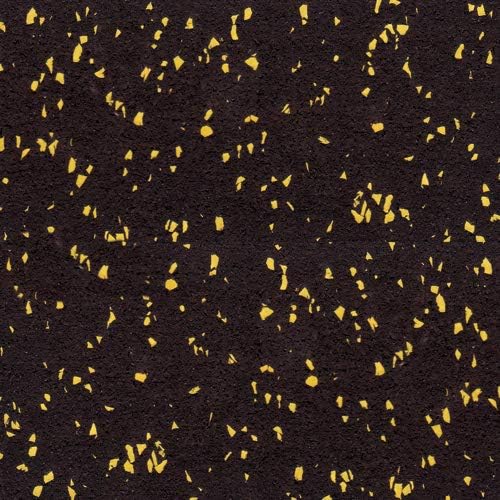American Floor Mats 3/8in (9mm) Thick 10% Yellow 4' x 14' Heavy Duty Rubber Rolls, Protective Exercise Mats, Home Gym Rubber Flooring