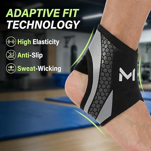 2-Pack Ankle Brace for Men & Women, Adjustable Figure-8 Stabilizer with Straps for Basketball, Volleyball & Running, Compression Sleeve for Sprained Ankle, Plantar Fasciitis & Tendonitis Relief