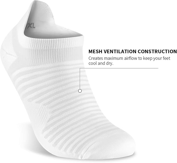Ankle Compression Socks Men & Women with Arch Support for Running 6 Pairs | Low Cut Ankle Socks with Tab, Breathable Socks for Walking, Gym, Yoga, Cycling, Travel, or Everyday Use