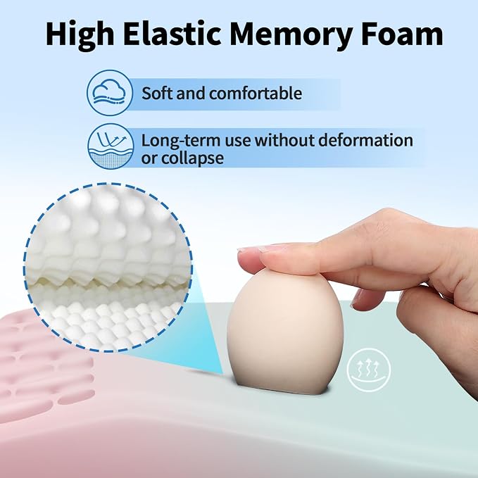 YIWEI Ergonomic Mouse Pad with Wrist Rest for Carpal Tunnel Pain Relief | Memory Foam Wrist Support,Non-Slip Rubber Base, Keyboard Computer Mousepad,Lycra Cloth Surface,Gaming Home Office