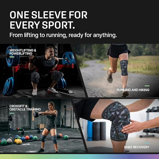 Modvel 7mm Neoprene Knee Sleeves for Men & Women Weightlifting & Powerlifting – Compression Knee Sleeve Support for Squats, Gym, Training – USPA, IPL Approved – Medium Army/dark (Pair)