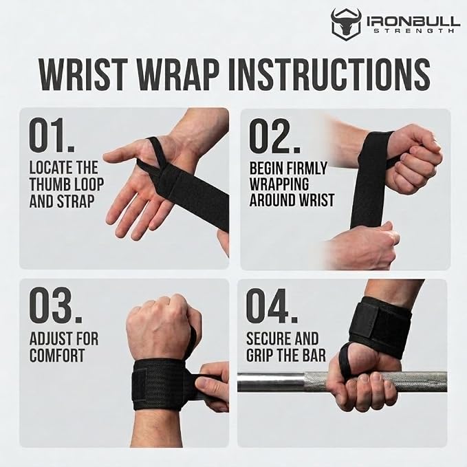 Wrist Wraps for Weightlifting (USPA & IPL Approved) - 18” Premium Quality Wrist Straps for Weightlifting - Weight Lifting Wrist Wraps with Thumb Loop - Best Gym Wrist Wraps for Lifting Weights, Curls & Dips - Lifting Wrist Wraps for Bench, Powerlifting...