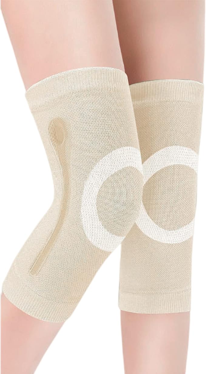 JUMISEE (One Pair Cotton Knee Sleeves for Knee Support, Circulation Improvement & Pain Relief Compression Knee Brace