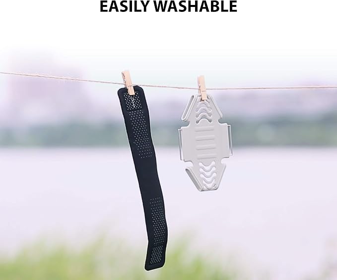 BONE Run Tie, Universal Running Phone Armband for 4"-6.7" Smartphones | Sweat Wicking, Skin-Friendly & Washable Silicone Strap, Workout Phone Arm Holder for Running (Gray - S Arm Size 7.9-9.8")