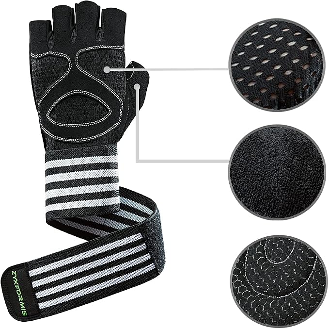 Workout Gloves for Men and Women, Breathable Lightweight Weight Lifting Gloves with Wrist Wrap Support, Excellent Grip Full Palm Protection for Weightlifting Fitness Training Climbing Gym
