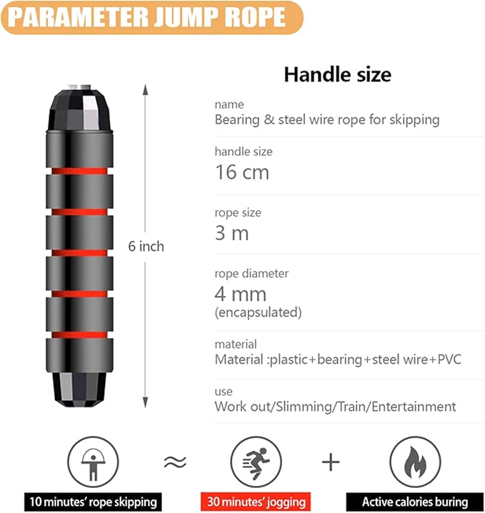 Redify Adjustable Jump Rope,Jump Ropes for Fitness for Men Women | ﻿Workout and Exercise,Cardio,Boxing,Weight Loss,Speed Rope,Slim Body at Home School Gym,Suitable for All Ages