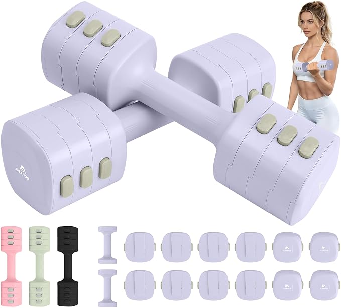 Abahub 2 in 1 Kettlebell & Dumbbell Set, Adjustable Dumbbell for Home Gym | Dumbbell with Kettlebell Converter Set of 2, Full Body Workout Kettlebell for Women