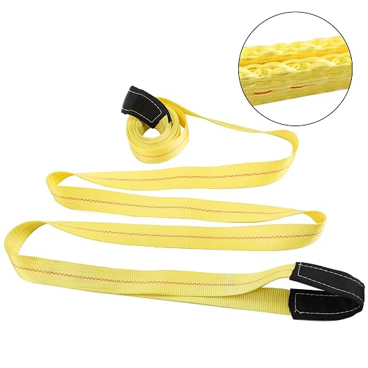 TOPZEA 2 Pack Lift Sling Straps, 20 Ft x 2 Inch Heavy Duty Nylon Lifting Slings Crane Towing Strap with End Loop, Tree Saver Recovery Straps Web Slings Winch Strap for Vehicle, Construction, Trailer