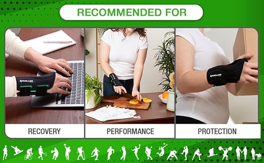 MUELLER Green Fitted Wrist Brace,Left,LG/XL,(Pack of 2)