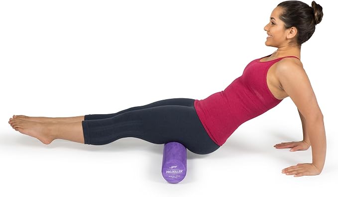 OPTP PRO-ROLLER Standard Density Foam Roller – Round, Purple, 36" x 4" | Durable roller for back massage, deep tissue foam roller exercises, stretching, fitness, yoga & Pilates, purple, 36" x 4"