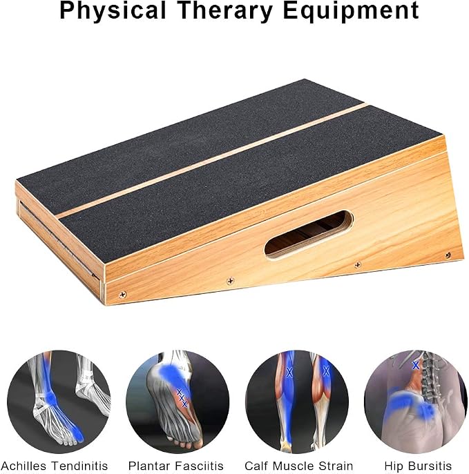 StrongTek Extra Large Wooden Slant Board, Adjustable Incline Board and Calf Stretcher, Stretch Board, Extra Side Handle 16 X 18 Inches, 5 Positions (500 LB Capacity)
