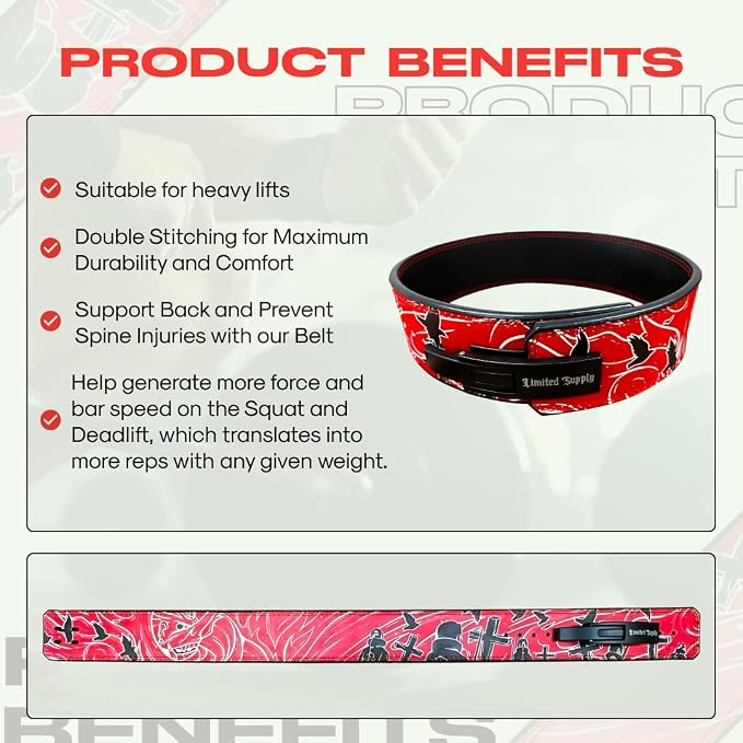 Anime Lever Belt, Weight Lifting Belt, Heavy Duty Powerlifting Weightlifting Gym Belt for Deadlifts Squats Back Support