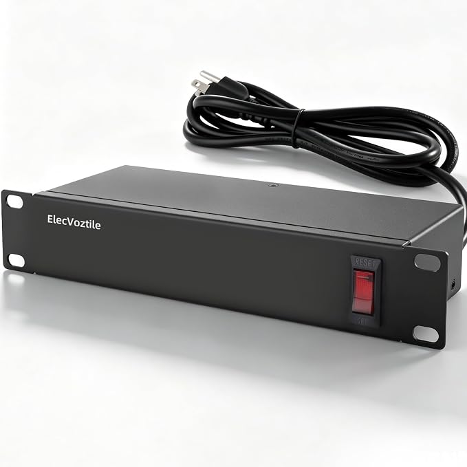 10 inch Rack PDU, 4 Rear Outlets, Surge Protected, Metal Case | Heavy Duty, 15A Overload Switch, 1U RackMount, Rear Power Cord, Fits 10-inch Mini Server Rack