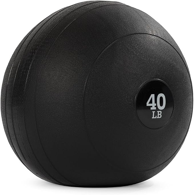 Titan Fitness Rubber Slam Ball, Dead Weight Ball Absorbs Impact, Minimal Bounce, Textured Surface for Strength and Conditioning, Cardio Workouts, Full Body Workout