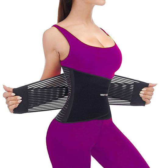 TESETON Back Brace for Men and Women, Back Support Belt Relief Lower Back Pain Herniated Disc, Sciatica, Scoliosis, Breathable Mesh, Lumbar Support Belt, Back Brace for Lifting at Work 02 Black-L