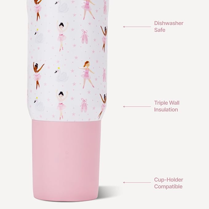 HydroJug Sport 20 oz Insulated Stainless Steel Water Bottle, Ballerina