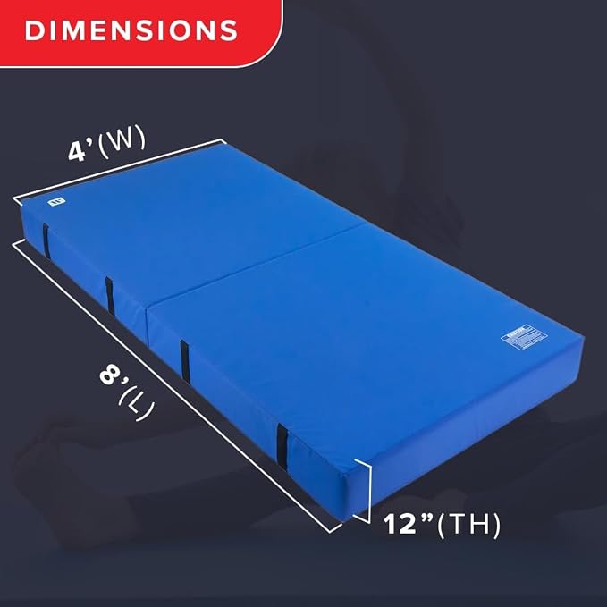 We Sell Mats Bifolding Gymnastics Crash Landing Mat Pad, Safety for Tumbling, Back Handspring Training and Cheerleading