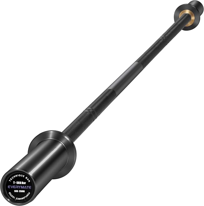 EVERYMATE 5LB Mini Barbell Bar Beginner Women Kid Barbell Total Body Workout Weighted Bar,for Strength Training, for Youth Children New Weightlifting