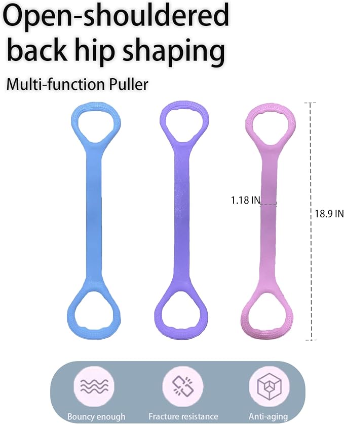 Figure 8 Fitness Resistance Bands, Elastic Bands with Handles for Working Out,Arm|Back|Shoulder Training Elastic Ropes,Exercise Equipment for Physical Therapy Stretching Yoga Pilates