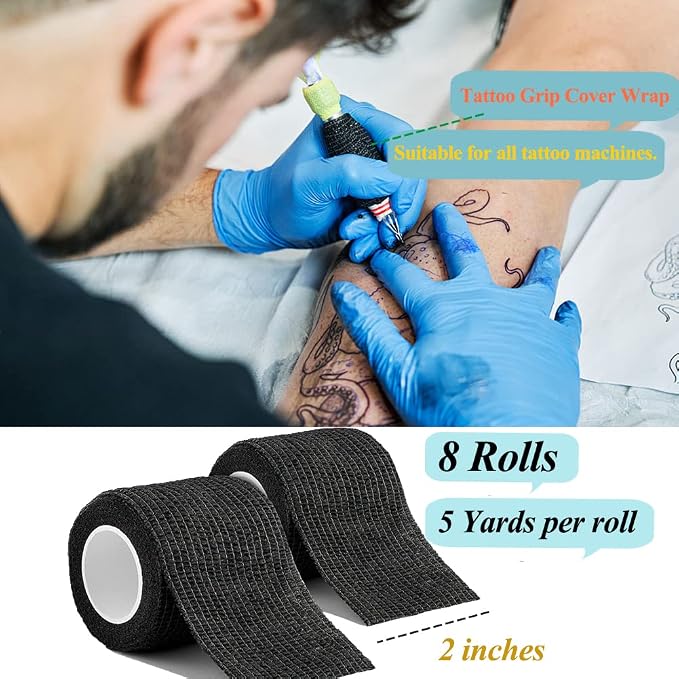 Self Adhesive Bandage Wrap,2" Blue Cohesive Bandages Vet Wrap Sports Tape | CIYAGPOOU 8 Pack Breathable Elastic Bulk for First Aid Supplies, Wrist Sprains Protection