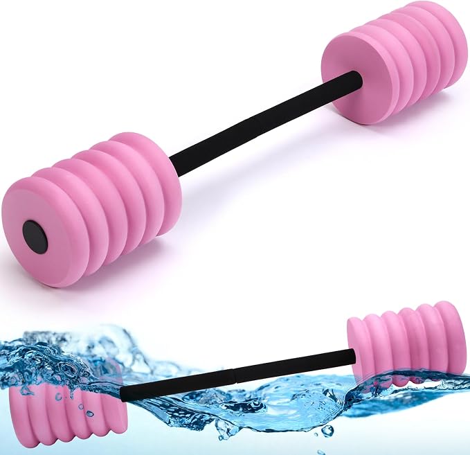 Soulchen Long Aquatic Exercise Dumbbells Pool Exercise Foam Water Weights Dumbbell Aquatic Pool Barbells with High Density EVA Foam for Swim Water Aerobics Workouts Loss