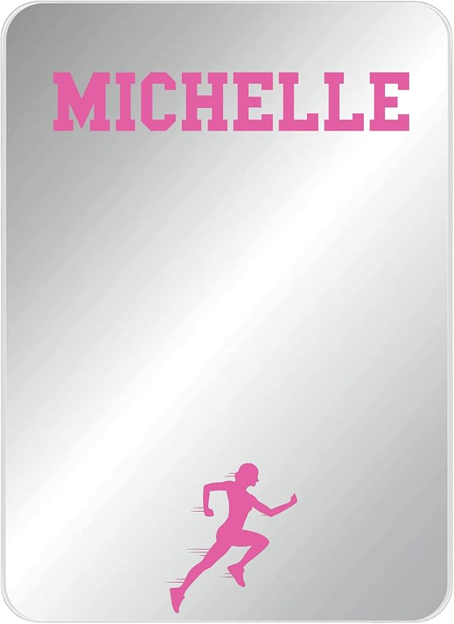 Personalized Sports Player Fan Team Club Locker Mirror Magnet – Back to School Decor, Colorful Magnetic Organizer Accessory for Gym, Home, Office & Refrigerator (Track Female)