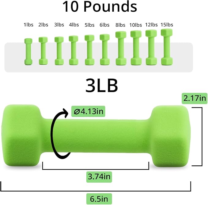 Portzon 8 Colors Options Compatible with Set of 2 Rubber Dumbbell Weight, 5-50 LB, Anti-Slip, Anti-roll, Hex Shape