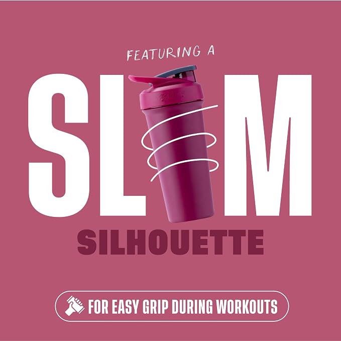 BlenderBottle Strada Sleek - Stainless Steel - 25-oz. - Raspberry