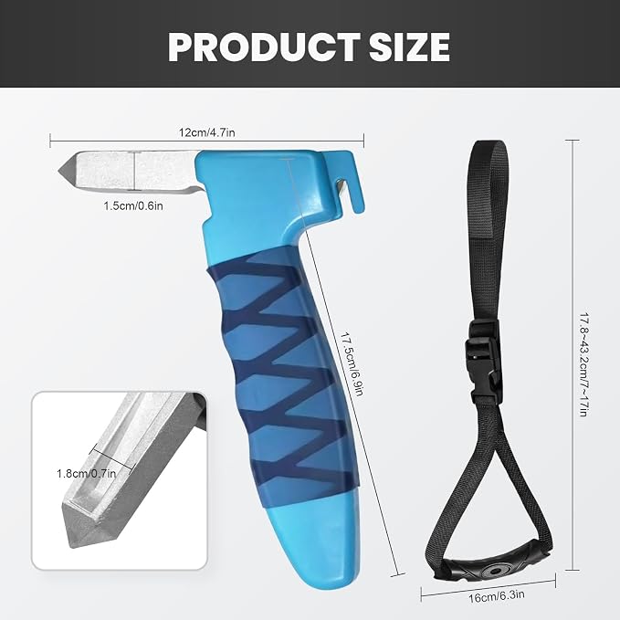2 Pack Car Handle Assist for Elderly, Auto Cane Portable Vehicle Support Handle, 3 in 1 Multifunctional Standing Mobility Aid Tool for Elderly, Car Strap with Nylon Band (Blue)