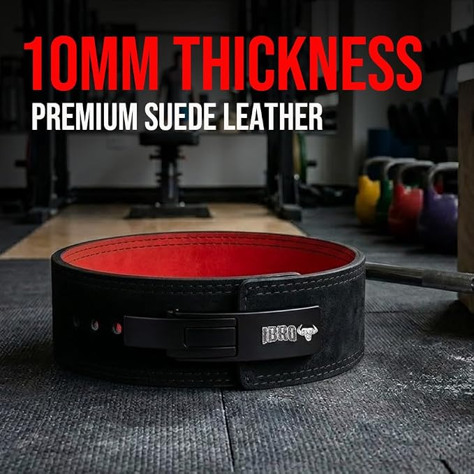 IBRO Powerlifting Lever Gym Belt – Power 8MM, 10MM or 13MM Extreme Heavy Duty Genuine Leather Belts - Squats Deadlifts Bodybuilding Weight Lifting IPF Power Lifting Strongman for Men