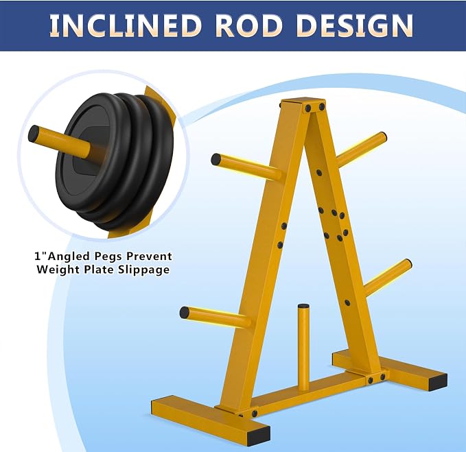 Weight Plate Rack, Weight Tree, Home Gym Storage Stand, Holds 300 lbs