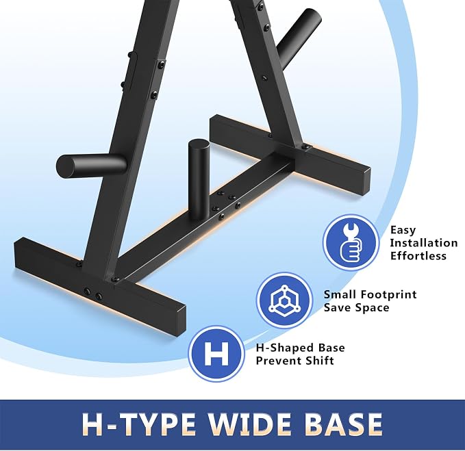Weight Plate Rack, Weight Tree, Home Gym Storage Stand, Holds 300 lbs