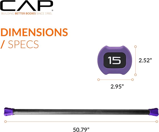 CAP Barbell Weighted Workout Bar | 5-20 lb | Multiple Options