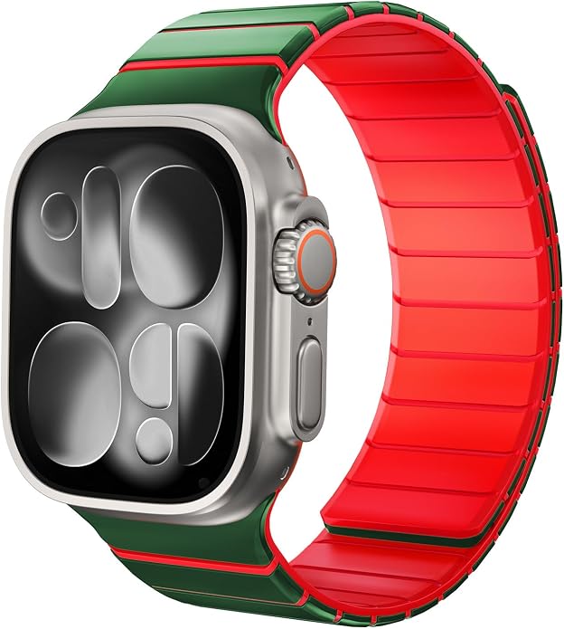 X-it Magnetic Watch Band for Apple Watch Ultra 49mm, 46mm/45mm/44mm, Silicone Sport Strap with Strong Magnet for Men and Women, Compatible with Apple Watch Series 11/10/9/8/7/6/5/4/3/2/1 and SE