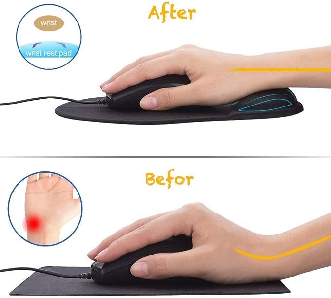 Office Mousepad with Gel Wrist Support - Ergonomic Gaming Desktop Mouse Pad Wrist Rest - Design Gamepad Mat Rubber Base for Laptop Computer -Silicone Non-Slip Special-Textured Surface (07Purple)