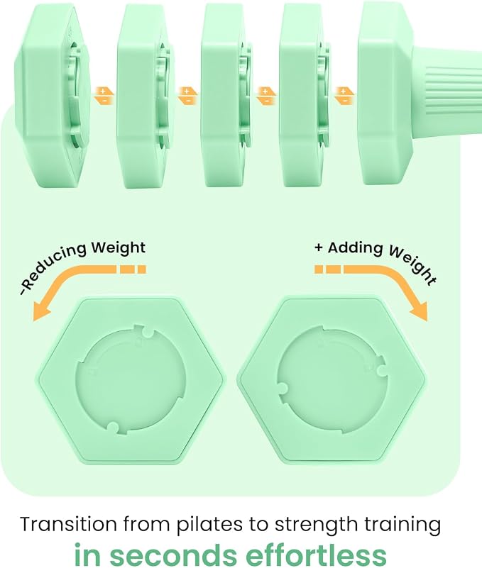 Adjustable Dumbbells Set, 4 in 1 Hand Weights Set for Women Men 10 LB/ 12 LB Dumbbell Pair Each 2lbs 3lbs 4lbs 5lbs Weights Dumbbells Set with TPU Soft Rubber Handle for Home Gym Exercise Fitness