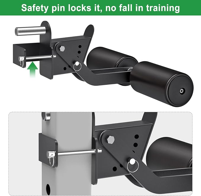 SELEWARE Squat Rack Attachment for Power Cage with 5/8" or 1" Holes | Y-Shaped Dip Bar Attachment, Nordic Hamstring Curl Attachment & Lever Arms for 2x2 or 3x3 Power Rack, Home Gym Accessories