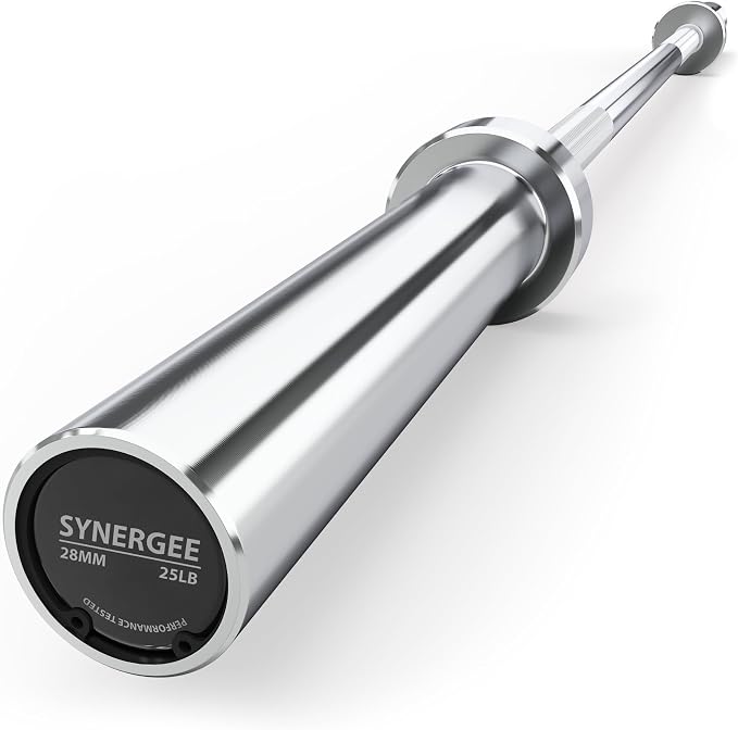 Synergee Olympic Barbell – 20/25 lb, 2" Bar, 350 lb Cap, Magnetic Collars