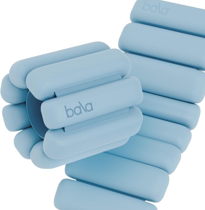 Bala Bangles Wrist & Ankle Weights for Women & Men, Home Gym Equipment | Adjustable Weighted Bands for Arm & Legs Workouts - Pilates, Yoga, Walking, Barre, & Strength Training Exercise