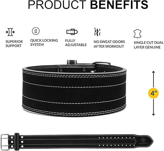 Men & Women Weight Lifting Belt, 100% Genuine Leather Weightlifting Belt, Comfortable Squat Belt, Deadlift Belt or Powerlifting Belt, Workout Belt for Strength Training