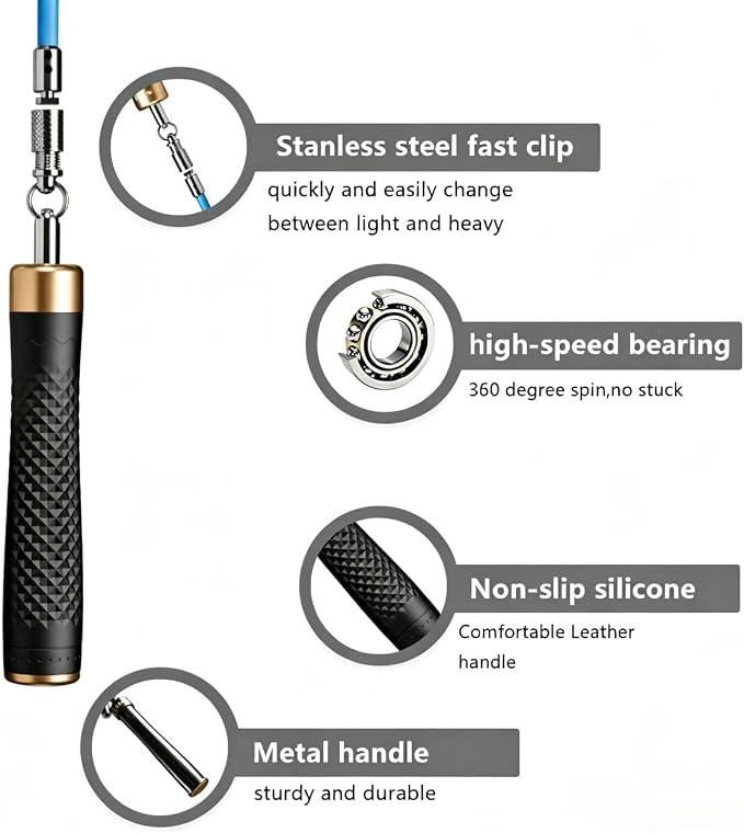 Jump Rope, Tangle-Free Rapid Speed Jumping Rope, adjustable jump rope, suitable for women, men, and children, suitable for home gyms, sports and fitness equipment, and slim figures