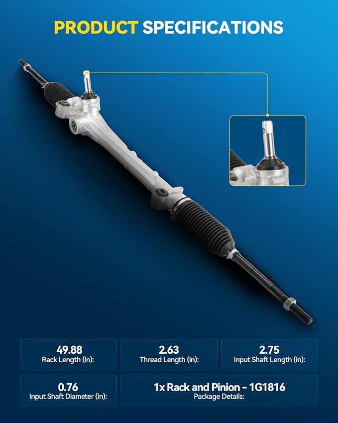 PHILTOP Manual Power Steering Rack & Pinion Assembly for 2007-2009 Escape Limited/XLS/XLT, Mariner, Replace# 1G-1816