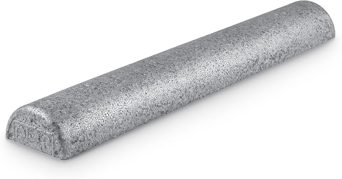 OPTP Silver AXIS Moderately Firm Foam Roller – Half-Round, Silver, 36" x 3" | Moderate density for sports medicine, physical therapy, Pilates, yoga, trigger point myofascial release, Heat-molded EPP foam