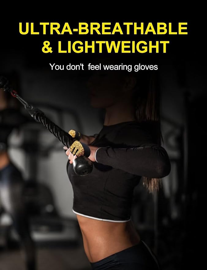 KUTOOK Weight Lifting Workout Gloves for Men/Women, 3mm XRD Padding Grip Gym Gloves, Breathable Partial Gloves for Calluses, Weightlifting Gloves for Exercise, Kettlebell, Pull-Ups, Cross Training