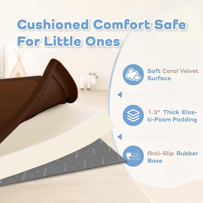 1.3" Thick Baby Play Mat for Floor,39x59 Memory Foam Tummy Time Mat | Ultra Soft Playmat for Baby,Tummy Time Foam Mats,Cushioned for Infant,Kids and Toddler Crawling,Easy Care